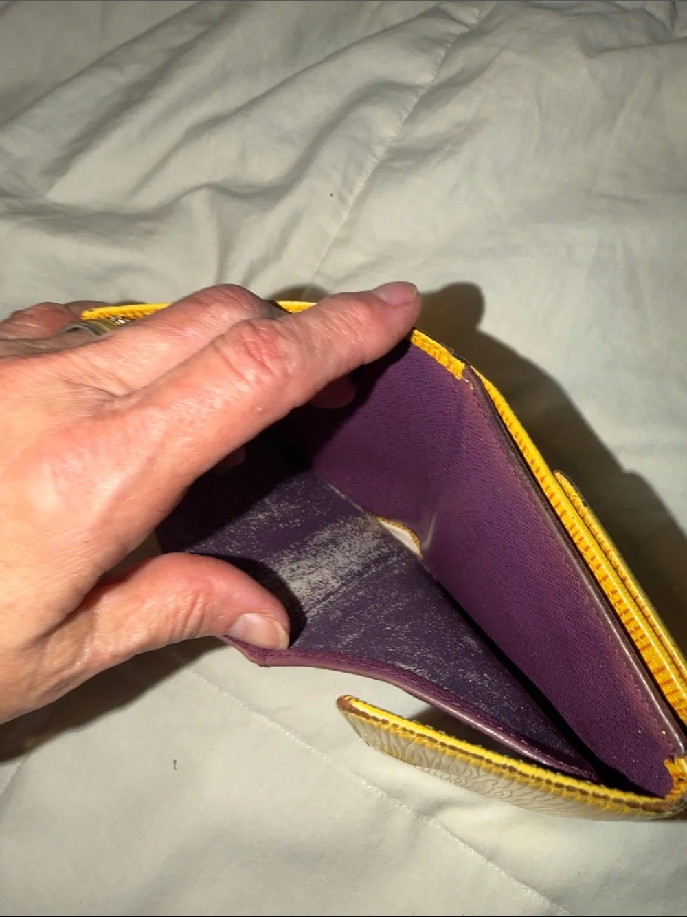 Louis Vuitton Yellow Epi Leather Bi-Fold Wallet